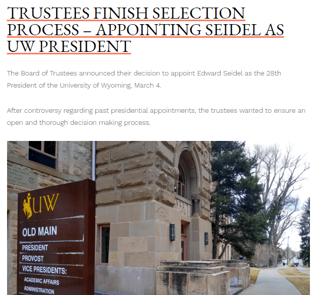 Article on President selection